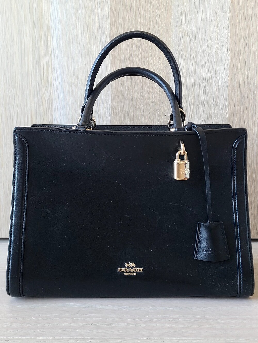 COACH Black Handbag With Gold Hardware